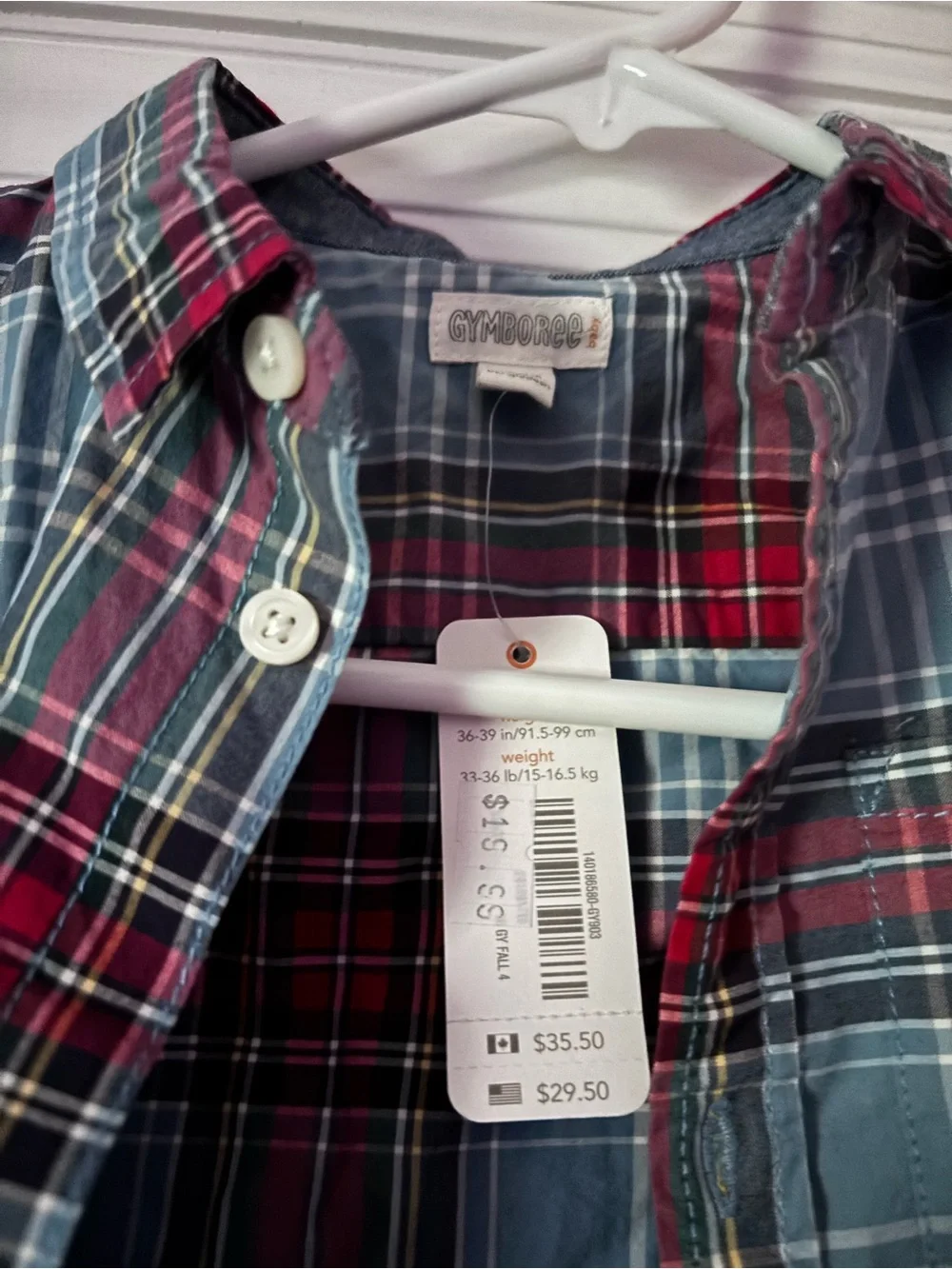 Gymboree lightweight plaid